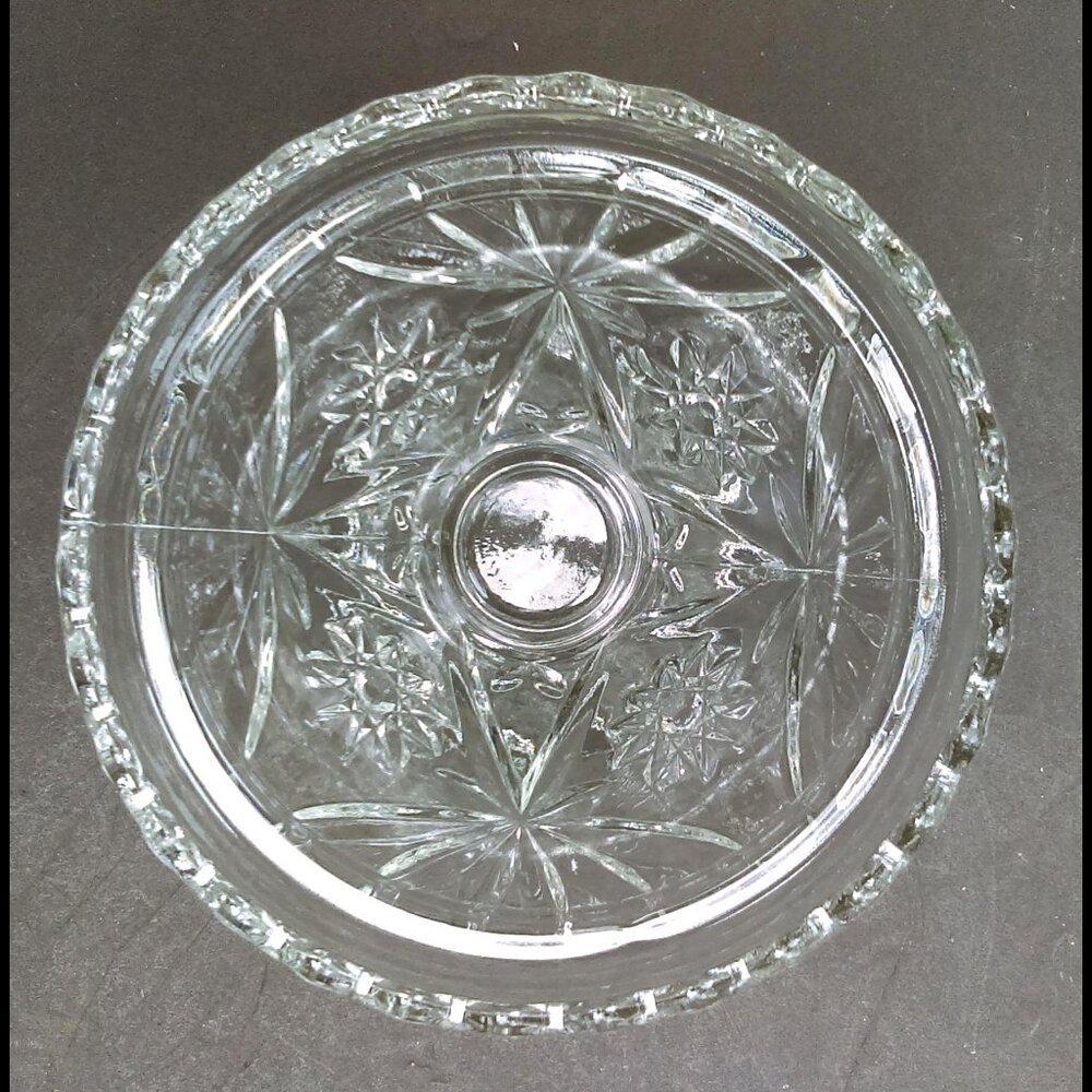 Vintage Unique Clear Glass Footed Pedestal Compote/Candy/Nut Dish Sawtooth - Picture 5 of 7